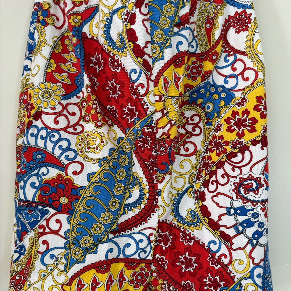 Talbot’s Colorful Paisley Print red, blue, yellow & white Pencil skirt size 6P - Picture 4 of 10